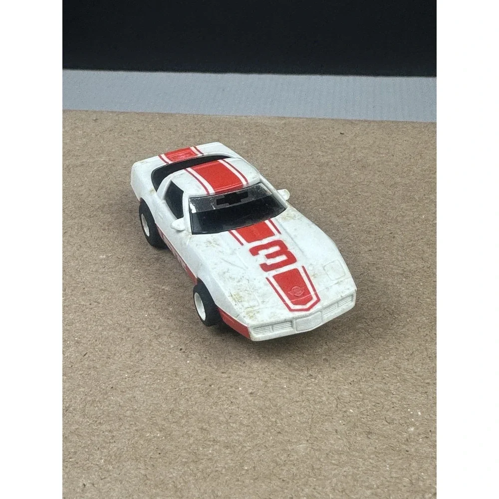 Tyco '83 Corvette White/Red #3 440 Slot Car from 1983 Untested